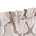 Jinchan Linen Kitchen Curtains 36 Inch Moroccan Tile Tier - Geometric Lattice Cafe Farmhouse Floral Short Window Panels for Bathroom RV - Country Rustic Voile 2 Panels Taupe on Beige
