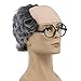 yuehong Short Gray Curly Bald Old Men Wig Receding Hairline Costume Hair Heat Resistant Synthetic Fibers Soft Breathable Wig(Gray)