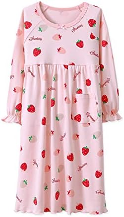 Girls' Fruit Nighties Cotton Sleepwear Soft for 3-12 Years