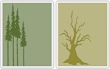 Sizzix Texture Fades Embossing Folders 2PK - Branch Tree & Tall Pines Set by Tim Holtz