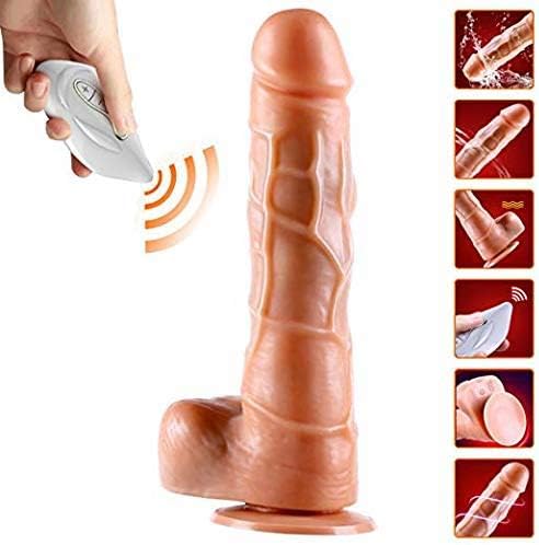 Women Adult Toys 8 inch Dicks Soft Flexible Medical Silicone Wand with Hands-Free Suction Cup fuction at the same time 12 Powerful Vibrations for Beginner Massage