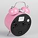 Classical Retro Twin Bell Alarm Clocks Mute Silent Quartz Movement Non Ticking Sweep Second Hand Bedside Desk Analog Morning Wake Up Alarm Clock with Nightlight Backlight and Loud Alarm HA01 Pink