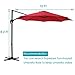 SUPERJARE 10 Ft Offset Hanging Umbrella, Crank Lift & 5 Lock Positions, 360° Rotation, Outdoor Patio Cantilever with Tilt Canopy - Red