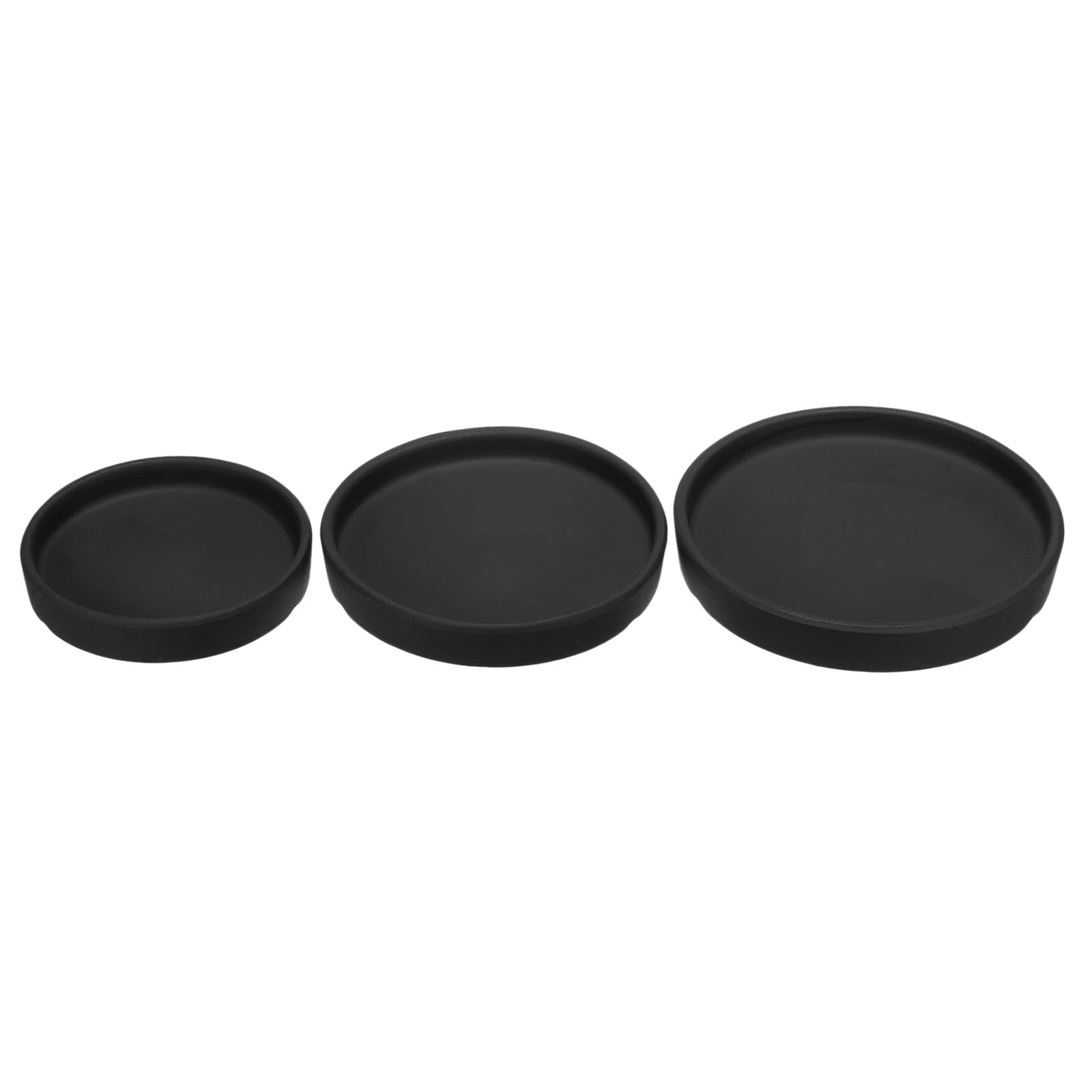 M METERXITY 3 Pack Planter Saucers - Ceramic Plant Tray Flower Pot Drip Trays Round Apply to Outdoor/Garden (4/5/6inch, Black)