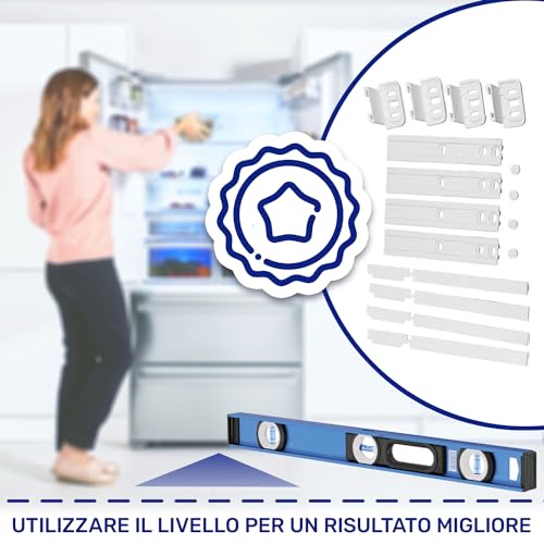 4 Set of Built-in Fridge Door Guides with Freezer for Whirlpool | With Original Code 481231019131 C00312150 for Indesit for Ariston - 10 Year Warranty - MONTERAL