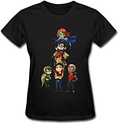 YLINFUN Women's Cute Young Justice Characters T-shirt Size M Black