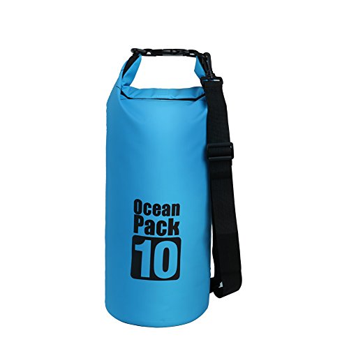 DEKINMAX Dry Bag, Floating Waterproof Bag 2L/3L/5L/10L, Roll Top Sack Shoulder Straps Bag for Tubing Trip, Boating, Floating, Camping, Kayaking, Swimming, Beach, Waterpark