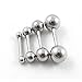 Thenice 4 Pcs 20g 0.8 Mm Barbell Earrings Studs Bead Ear Bone Ring (2.5mm, Silver)