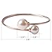 TQS Imitation Pearl Bracelet Bangle Cuff Bracelets Adjustable Plated Rose Gold Bracelet Bangles for Women