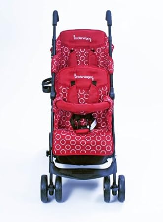 kinderwagon double stroller red