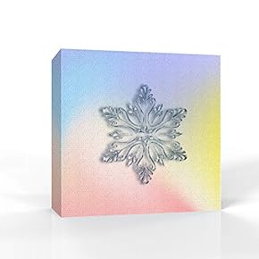 Canvas Wall Art - Snowflake Theme - Modern Home Art Stretched and Framed Ready to Hang - 12x12 inches