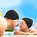 Qualtiy Yes QY 2Pack Superior Polyester Cloth Fabric Bathing Cap Swimming Caps Swimming Hats for Water Sports, Classic Pure Black Color
