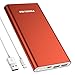 POWERADD Pilot 4GS 12000mAh Power Bank with 8 Pin Input, Compatible with Smartphones, Tablet and More, Coral Red (MFi 8-Pin Cable Include)