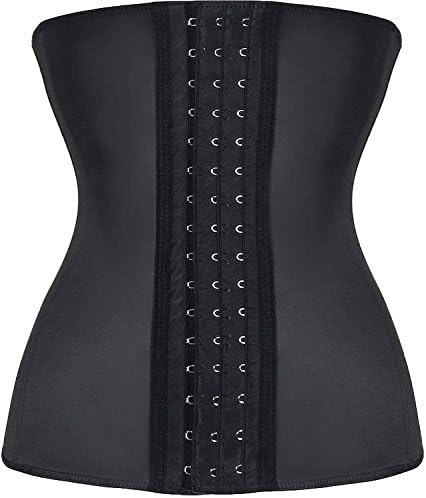 Black Latex Workout Underbust Steel Boned Corset Waist Training for Weight Loss