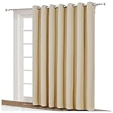 NICETOWN Sliding Door Blinds Window Treatment - Blackout Patio Door Curtain Panels, Privacy Thermal Drapes for Department with Grommet Top (Biscotti Beige, W100 x L95)
