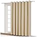 NICETOWN Sliding Door Blinds Window Treatment - Blackout Patio Door Curtain Panels, Privacy Thermal Drapes for Department with Grommet Top (Cream Beige, W100 x L95)