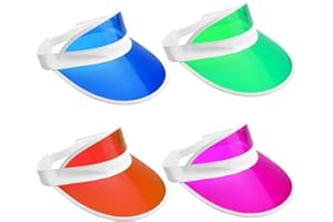 LALOCAPEYO Unisex 80s Retro Neon Sun Hat - Adjustable Transparent Brim Golf Tennis Bar Party Cap, Poker Buck Design Breathabl