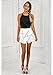 RUIGO Women's High-waisted Boho Asymmetrical Hem Print Skirt Shorts Skort (M, White)