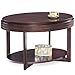 Leick Home 10109-CH Oval Small Coffee Table with Shelf, Chocolate Cherry