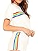 Romwe Women's 2 Piece Set Rainbow Print Casual Crop Cami Top with Shorts White L