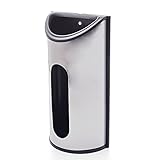 WitHome Stainless Steel Brushed Wall Mount Wall Secure Grocery Bag Holder, Dispenser Bag, Storage Solution with an Extra Wide Opening for Easy Access to Your Bags