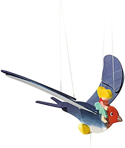 Ostheimer Kinderkram 5520092 - Mobile Fairy Child with Swallow, Wood