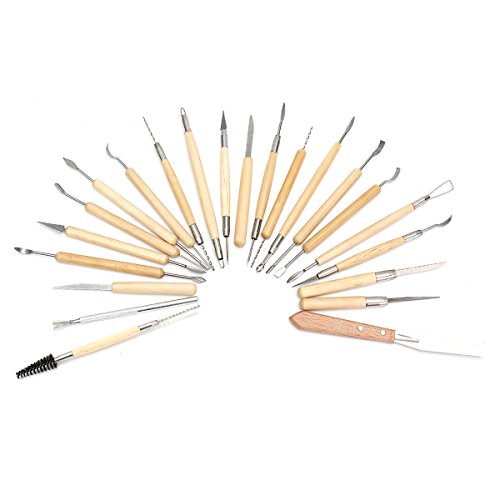 Skymore 30 pcs Ceramic Tool Kit , Pottery Clay Sculpture, Sculpting Tools Kit , Carving Modelling DIY Craft