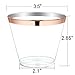 10 Oz Rose Gold Plastic Cups 102 PCS, Premium Rose Gold Rim Disposable Tumblers, Plastic Wedding Party Cups