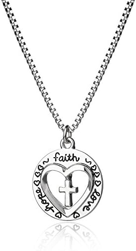 Inspirational Necklace for Women Teen Girls Fashion Jewelry Cross Pendant - Faith Hope Love - Prime Gifts
