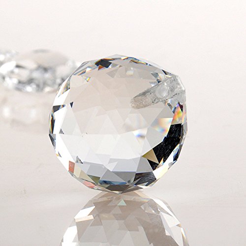 Oun Nana Clear 50mm Glass Crystal Ball Prism Pendant Faceted Chandelier Crystal Parts Hanging Pendant Lighting Ball Suncatcher Wedding Home Décor - Thumbnail 4