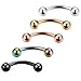 Besteel 5pcs 16G 5/16'' 316L Stainless Steel Body Jewelry Piercing Eyebrow Rings Petite Belly Rings Set 3mm Ball