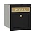 Salsbury Industries 4145P-BLK Cast Aluminum Column Mailbox with Locking Plain Door, Black