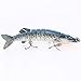 Goture Pike Muskie Multi Jointed Hard Fishing Lure Swimbaits Life-Like Baits 8 Segments with Black Treble Hooks for Freshwater Saltwater Fishing (8'', 2.36oz)