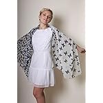 Anika Dali Women's Fabulous Butterfly Scarf in Soft Wool (Navy Blue Print) Anika Dali Women's Fabulous Butterfly Scarf in Soft Wool (Navy Blue Print)