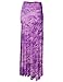 WB1058 Womens Tie Dye Fold Over Maxi Skirt XXXL Purple