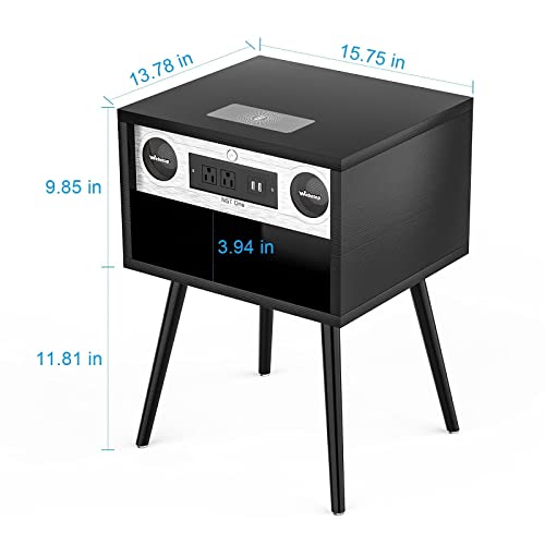 etop Smart Nightstand, Bedside Tables with Charging, Modern Night