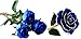 Polend Love forever Long Stem Dipped 24k Gold Foil Trim Rose,With the Clear Crystal Stand,Best Gift for Valentine's Day Gifts,Mother's Day, Anniversary, Birthday Gift,Christmas(Blue)