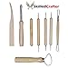 Skilled Crafter Clay Tools Set. Premium Quality Detailing, Modeling, Sculpting & Pottery Wheel Tools. 22 Piece Wood/Metal Kit. Free Sponge! Deluxe Set Best for Potters/Artists of Ceramic, Sculpey etc