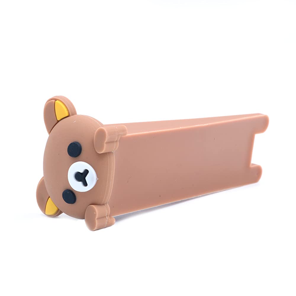 ANCLLO 4 Pack Door Stopper Cute Bear Door Stopper Door Stop Silicone Door Stops Cute Style Door Wedge for Home and Office Brown Bear