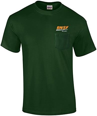 BNSF Swoosh Embroidered Pocket Tee Forest Green Adult M [p48]