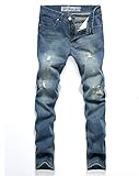 Stunner Men's Vintage Casual Ripped Broken Hole Jeans Denim Joggers Pants