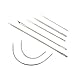 Leather Craft Tools Curved Upholstery Carpet Canvas Hand Sewing Needles with Leather Waxed Thread Cord and Drilling Awl and Thimble for Leather Repair Basic Leather Tools (14 Pieces)
