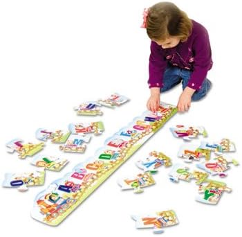 Chenille Kraft Company Train Floor Puzzle, Alphabet, 7'L, 27Pcs, Assorted