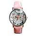 Wensltd Unisex Scholar Cat Pattern Leather Band Analog Quartz Dial Wrist Watch (C)