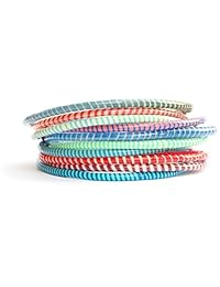 10 De Flip Flop pulseras Varios colores fabricado a mano reciclado en Mali, África Occidental