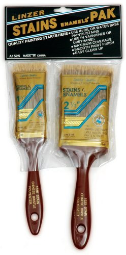 Linzer A-1525 Stain Brush Set, 2 Pieces (Best Water Based Deck Stain)