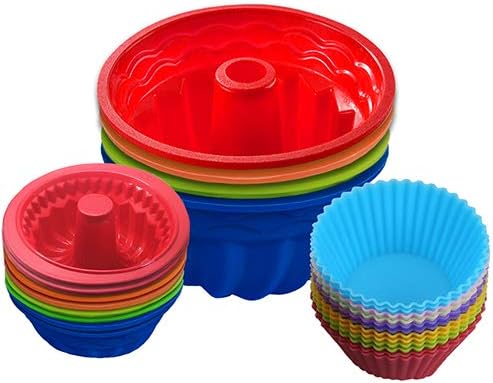 Silicone Fluted Jello Pans Nonstick Tube Moulds Cake Baking Tray Durable Loaf Tins