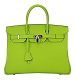 Ainifeel Women's Genuine Leather Padlock Handbags With Gold Hardware
