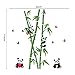 decalmile Panda and Bamboo Wall Stickers Decorative Sticker Baby Bedroom Nursery Living Room