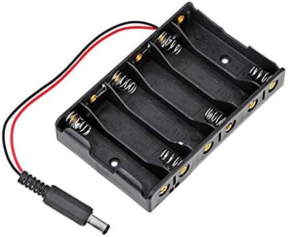 6 x AA caja de almacenamiento con DC2.1 Power Jack para ...